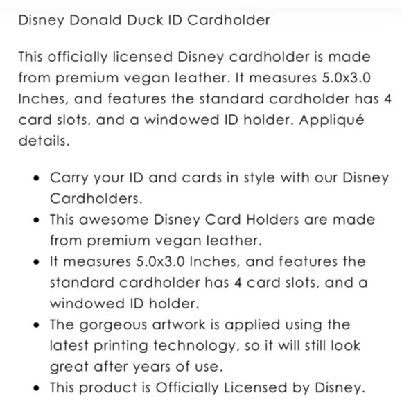 Disney’s Donald Duck ID Cardholder NWT - Picture 5 of 5